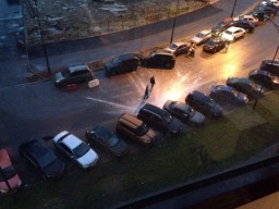 Суровый житель Кудрово окатил машины соседей краской